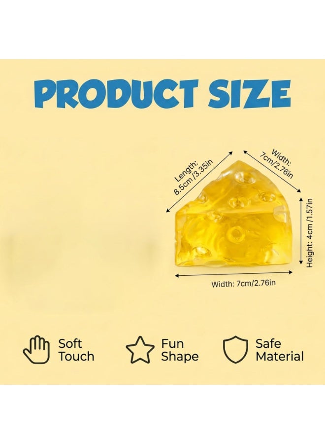 Cheese Squishy Stress Ball, Soft Slow Rebound Fidget Sensory Toy for Anxiety Relief - Image 2