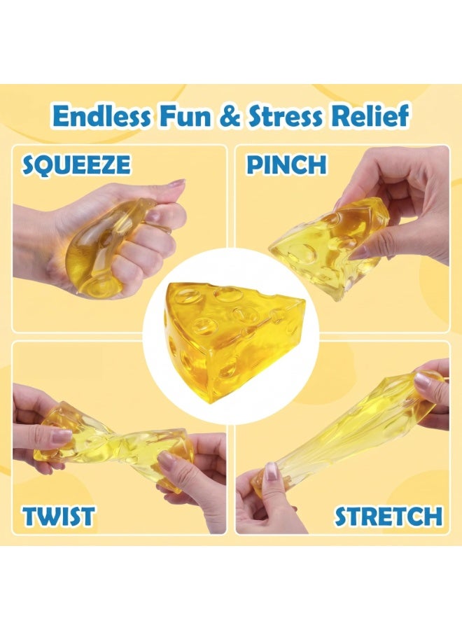 Cheese Squishy Stress Ball, Soft Slow Rebound Fidget Sensory Toy for Anxiety Relief - Image 3