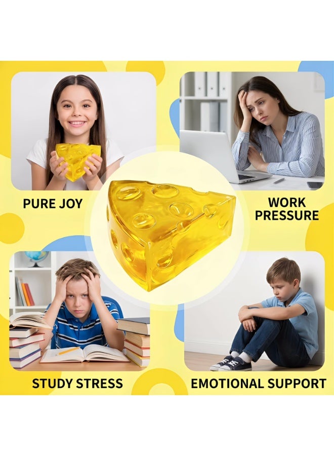 Cheese Squishy Stress Ball, Soft Slow Rebound Fidget Sensory Toy for Anxiety Relief - Image 4