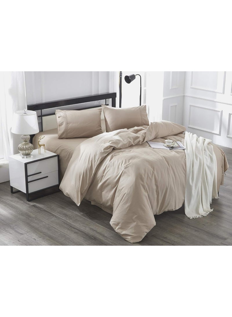IBAMA Cotton Duvet Cover Set Zippered Closure Including Pillowcases and 1 for Queen Size Bed in Bedroom (Queen) - Image 1