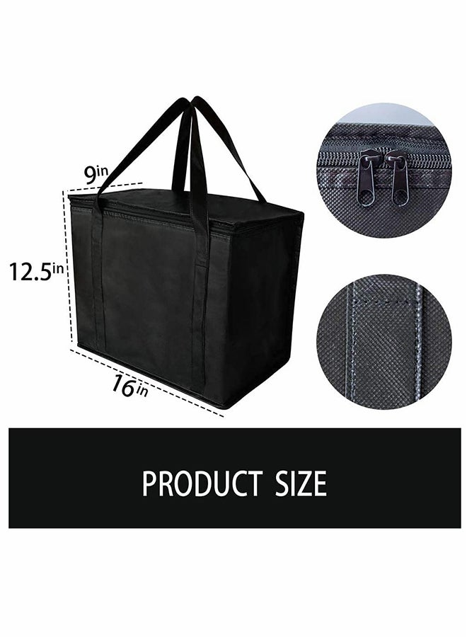 Set of 2 XL Insulated Reusable Grocery Bags with Zippered Top - Eco-Friendly, Perfect for Shopping and Storage  - Image 2