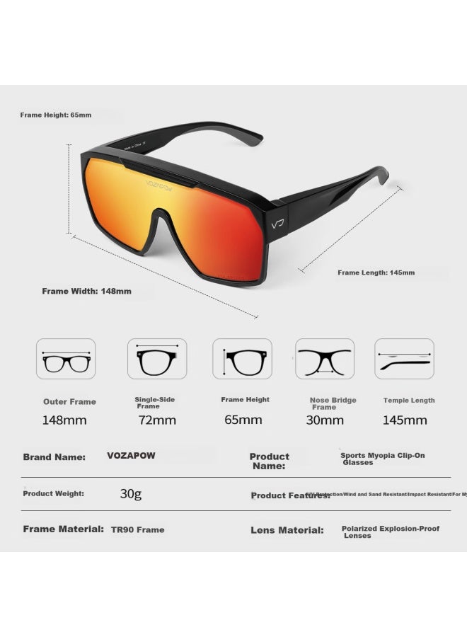 Vozapow Myopia Prescription Hiking Mountaineering Cycling Protective Polarized Sungl Fishing Driving Sungl - Image 4