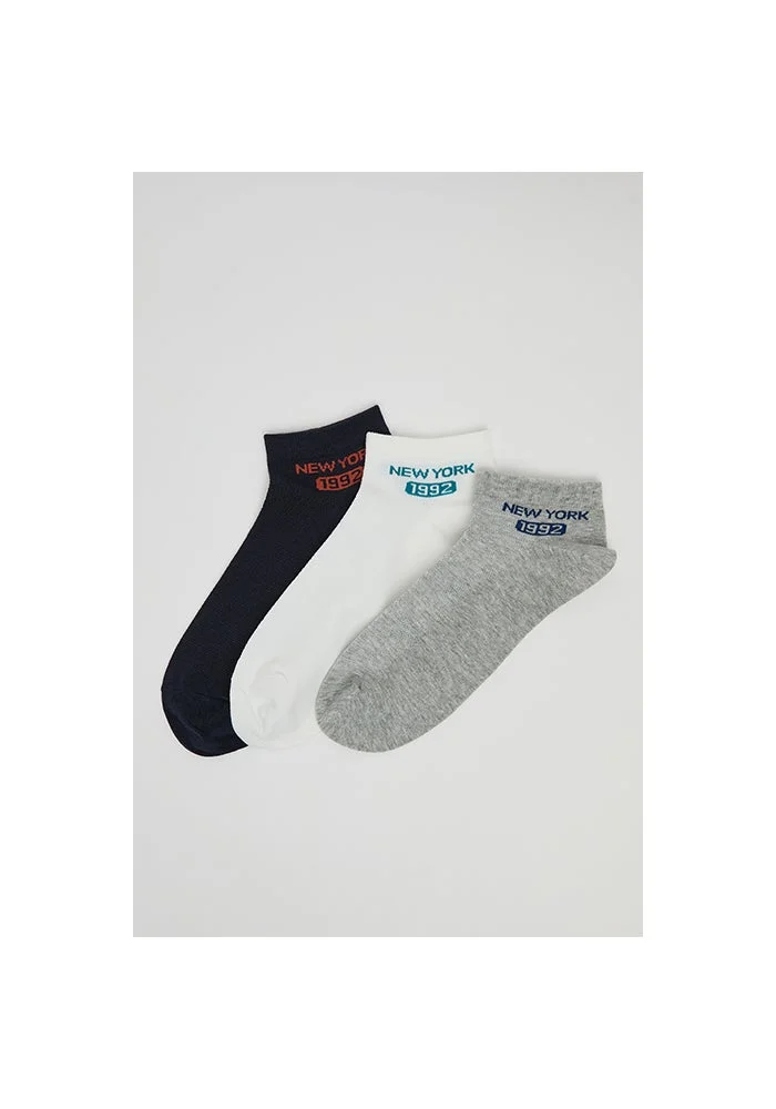 3 Pack Printed Ankle Socks
