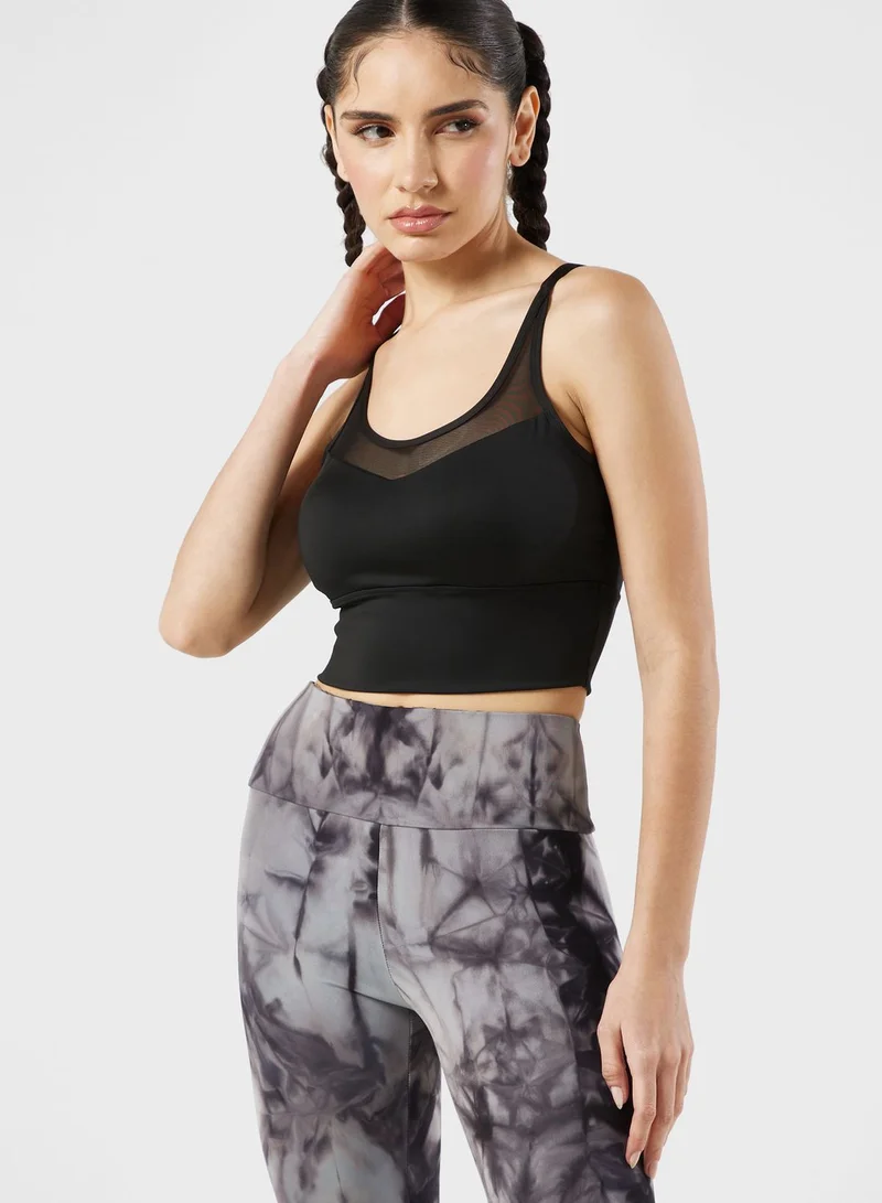 FRWD Cutout Mesh Detail Longline Sports Bra