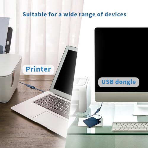 Antrader USB 3.0 Right Angle 90 Degree UP & Down Extension Cable Male to Female Converter Data Adapter Cord 2 Pairs - Image 5