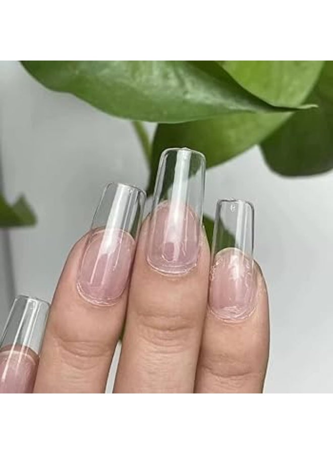 أظافر صناعية شفافة بأحجام مختلفة 100 قطعة مع علبة - Image 4