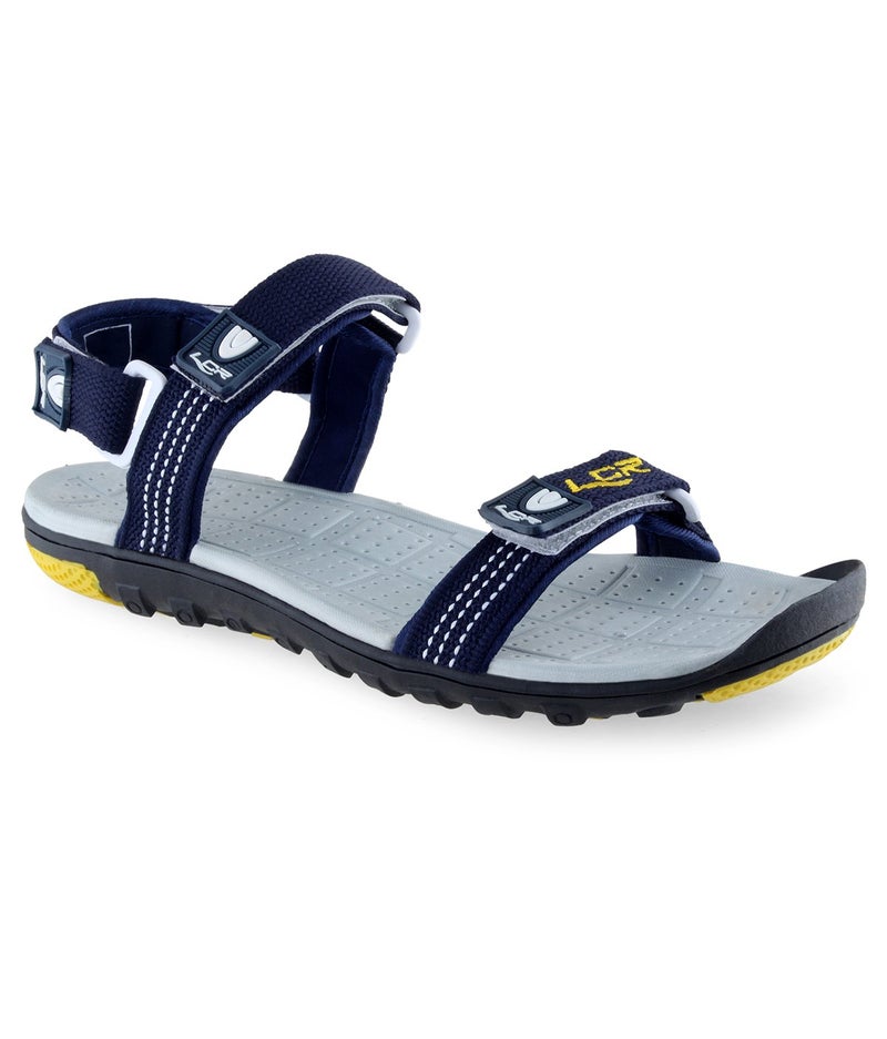 Lancer Men's Navy Yellow Sandals - 8 UK/India (42 EU)(EARTH-1NBL-YLW-8) - Image 1