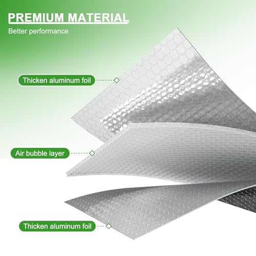 AGHITG Reflective Insulation Foam,48"x 10 Ft Window Insulation for Winter,Aluminum Foil Bubble Insulation Roll for Keep Heat,Window Insulation Kit for RV, Thermal Insulation Cover for Window. - Image 2