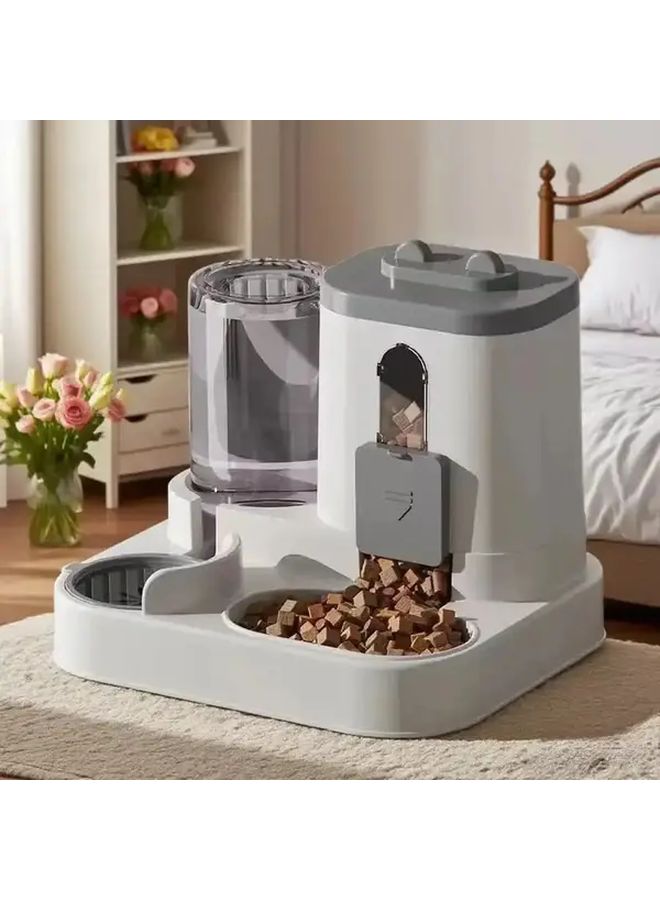 Modern Home Compatible 2 In 1 Pet Feeding and Watering Station Rose Pink Durable Minimalist Pet Dish for Multi Pet Households - Image 1