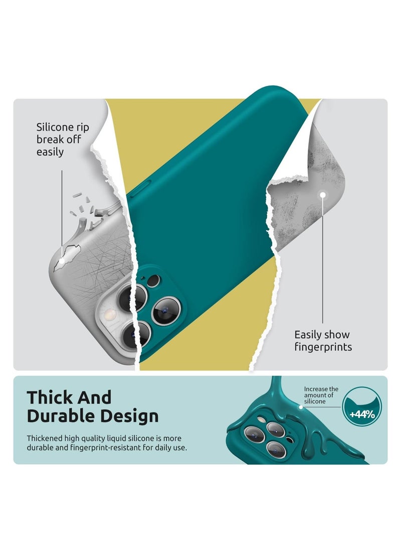 Raxoom Design for iPhone 15 Pro Max Case, Liquid Silicone [2 x Screen Protectors & 1 x Lanyard] Protection for Each Lens Shockproof Cover for iPhone 15 Pro Max 6.7 inch 2023, Teal Blue - Image 3
