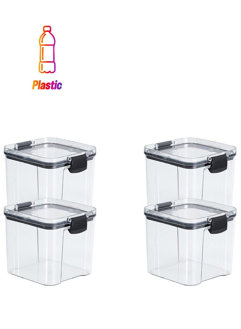 ZIMNEST Set of 4 pieces 700ML Airtight Food Storage with Lid, Double Sealed Thick storage Jar, Leak Proof, Easy to Clean, BPA Free, Kitchen and Other Storage - Image 1