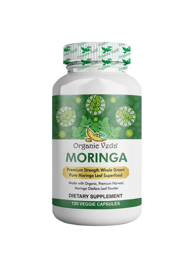 Good Molecules Moringa Leaf Capsules 1000mg, 120 Count - Pure Raw Moringa Oleifera Powder Whole Leaves Green Super Food Supplement - Boosts Energy, Health, Wellbeing & Antioxidants Rich  - Image 1