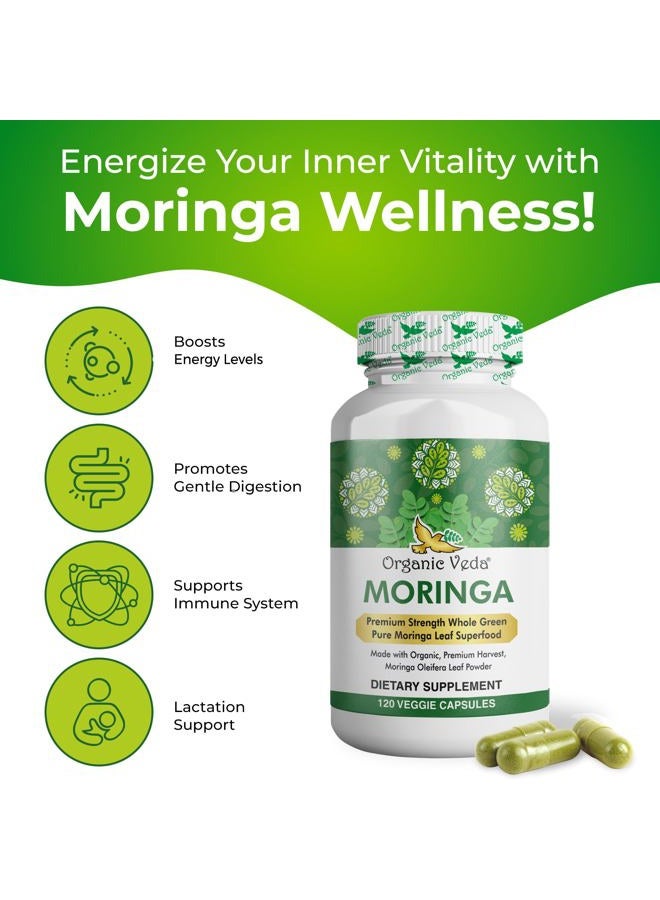 Good Molecules Moringa Leaf Capsules 1000mg, 120 Count - Pure Raw Moringa Oleifera Powder Whole Leaves Green Super Food Supplement - Boosts Energy, Health, Wellbeing & Antioxidants Rich  - Image 5