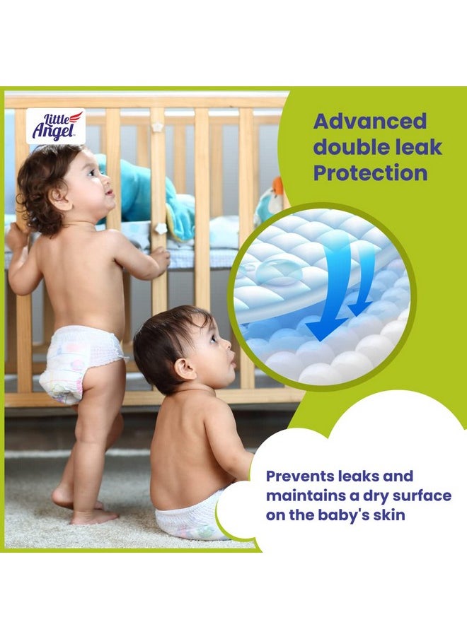 Little Angel - Little Angel Extra Dry Baby Pants Diaper, Large (L) Size, 68 Count, Super Absorbent Core Up to 12 Hrs. Protection, Soft Elastic Waist Grip & Wetness Indicator, Pack of 2, 34 count/pack, 8-14kg - Image 1