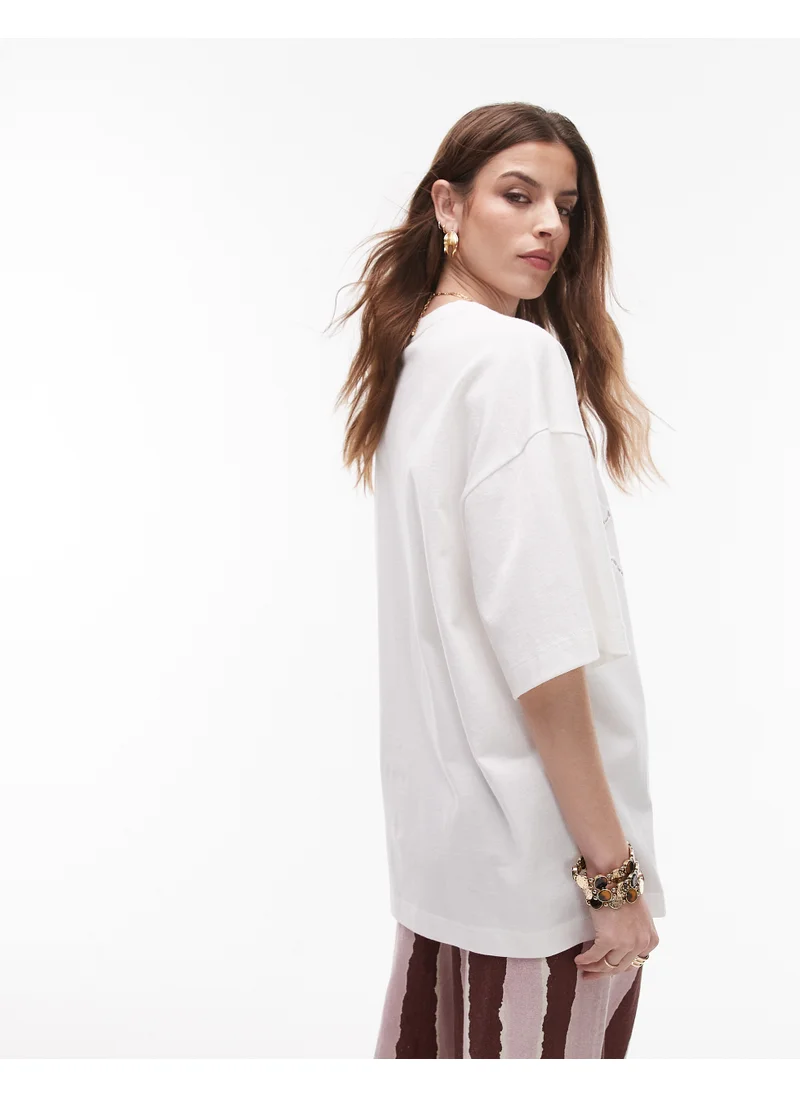 TOPSHOP Cutwork Ristorante Oversized Tee