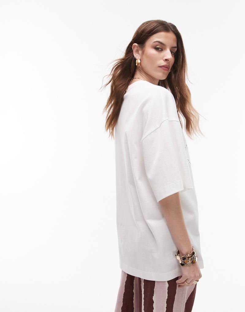 TOPSHOP Cutwork Ristorante Oversized Tee  - Image 2