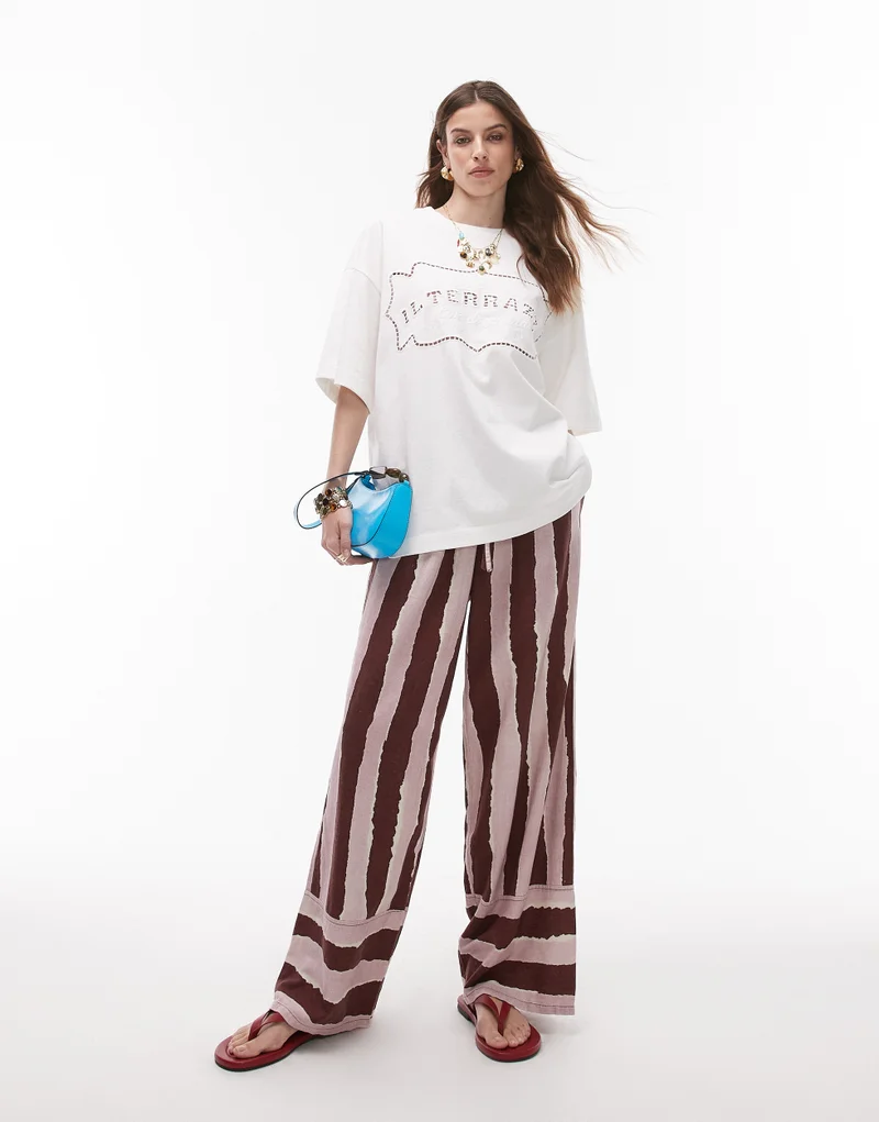 TOPSHOP Cutwork Ristorante Oversized Tee