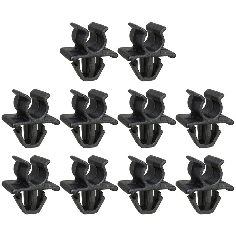 10Pcs Black Retainer Rod Clamp Clip Holder Bonnet Hood Buckle Clip Automotive Replacement Parts Black Retainer Clips Buckle - Image 1