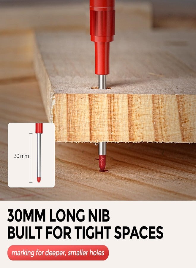 Nicpro 4 PCS Long Nib Marker Pens, 30mm Deep Hole Marker, Quick Dry & Waterproof Construction Markers, Long Head Markers for Metal, Steel, Tile, Glass, Carpenter Marking Pen for Woodworking (Colorful) - Image 5