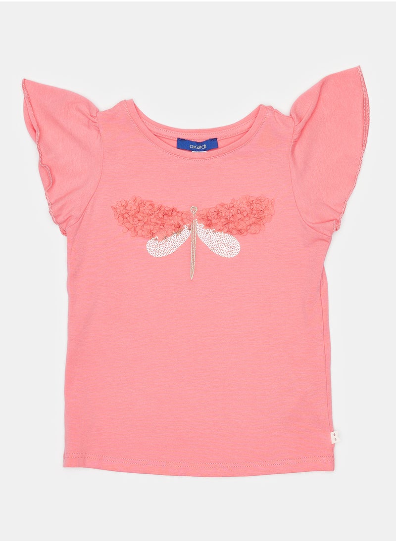 Okaidi - Pink T-Shirt for Girls - Image 1