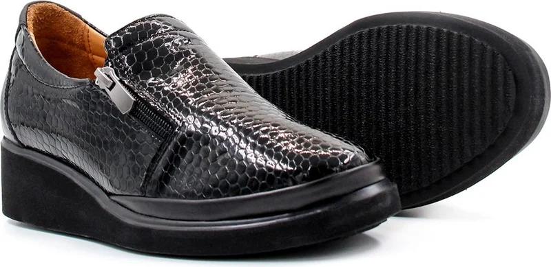 Fast Step Women's Genuine Leather Casual Comfortable Soft Sole Crocodile Casual Shoes 411za717