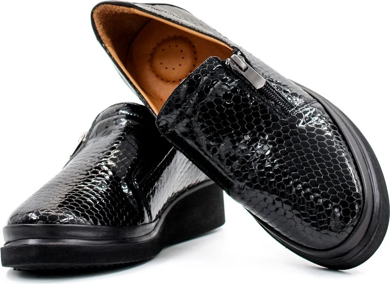 Fast Step Women's Genuine Leather Casual Comfortable Soft Sole Crocodile Casual Shoes 411za717