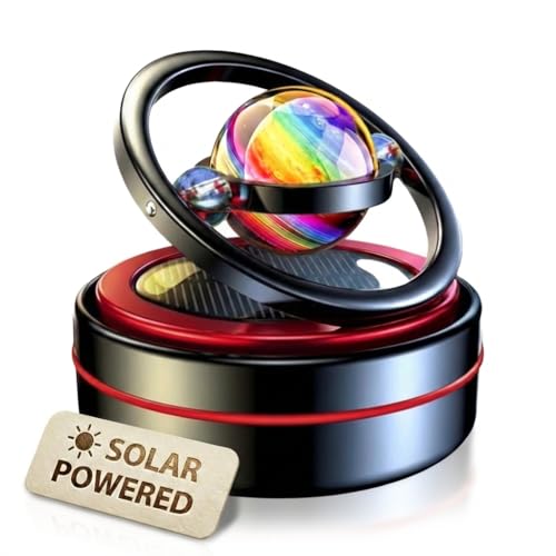 eaonitu Solar Dashboard Spinner Sun Powered Kinetic Car Decoration Diffuser Space Theme Automotive Accessories Spring Birthday Gift Exchange Fragrance Aroma Cores Sold Separately Celestial Black - Image 1