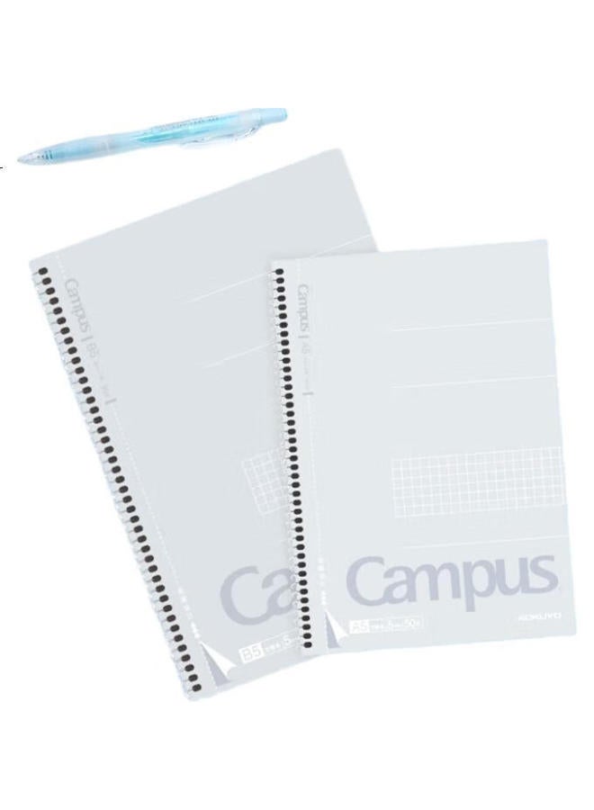 Kokuyo دفتر كوكيو الجامعي ذو الحلقات، صفحات سهلة التمزيق، شبكة 5 مم، A5/50 ورقة، 5 كتب رمادية، Wcn-Csn3510 - Image 3