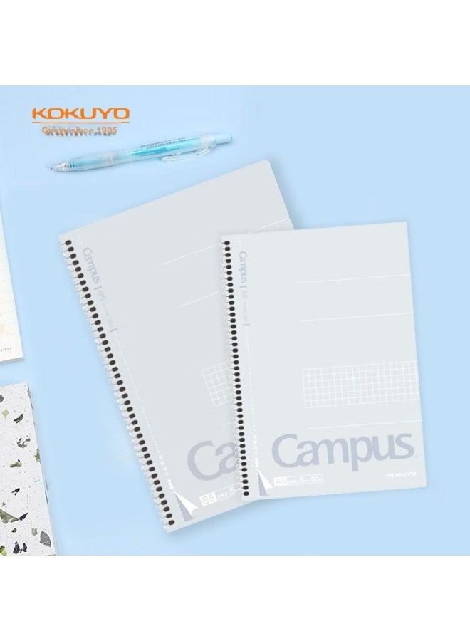 كوكويو Kokuyo دفتر الحرم الجامعي بسلك حلزوني، صفحات سهلة التمزيق، شبكة 5 مم، A5 / 50 ورقة، 5 كتيبات رمادية، Wcn-csn3510 - Image 2