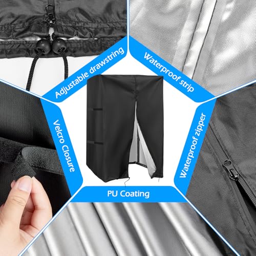 Safipotts Squat Rack Cover, Waterproof Outdoor Gym Equipment Covers with Zipper for Squat Rack/Weight Lifting Rack/Home Gym Workout Equipment (47" W x 69" D x 84" H) - Image 4