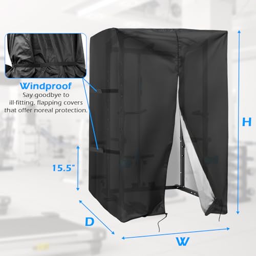 Safipotts Squat Rack Cover, Waterproof Outdoor Gym Equipment Covers with Zipper for Squat Rack/Weight Lifting Rack/Home Gym Workout Equipment (47" W x 69" D x 84" H) - Image 3
