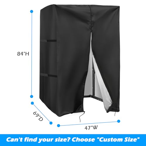 Safipotts Squat Rack Cover, Waterproof Outdoor Gym Equipment Covers with Zipper for Squat Rack/Weight Lifting Rack/Home Gym Workout Equipment (47" W x 69" D x 84" H) - Image 2