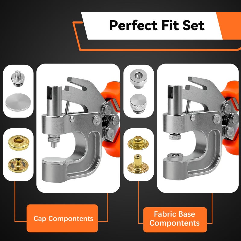 Sopnom Leather Snap Button Kit, Heavy Duty Snaps Fastener Kit Snaps Press Pliers and 12.5mm Leather Buttons, 4Colors 40Sets Snaps for Fabric, Clothes, Jackets, Purse, Belts, Bags, Tool Kit - Image 4