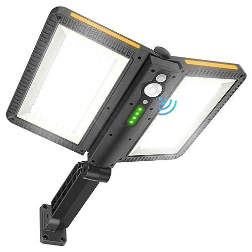 ropelux Solar Flood Lights Outdoor, 6000LM High Brightness Motion Sensor Outdoor Lights,IP65 Waterproof and 5 Modes, Wider Illuminated Area LED Solar Lights for Garden Patio Street - Image 1