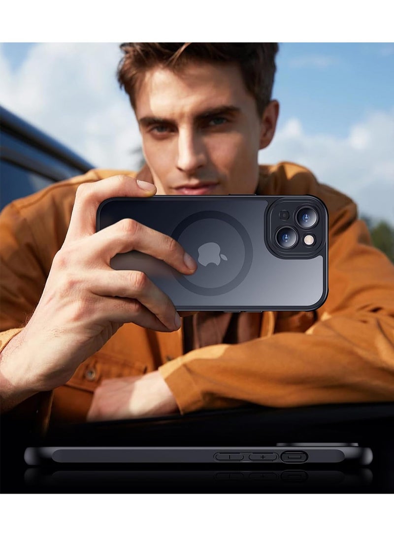 WRISTWISE Case Cover for iPhone 15 Plus, Magnetic [2 Pcs Tempered Glass Screen Protector] [Full Camera Protection] Anti-Fingerprint Anti-Scratch for iPhone 15 Plus 6.7”, Black - Image 5