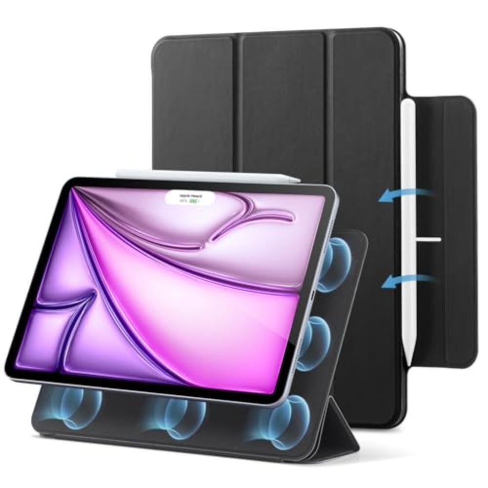 iPad Air 13 Inch Case for M4/M3/M2 2026/2025/2024 iPad Pro 12.9 Inch Case Slim Trifold Two-Way Stand Powerful Magnetic Attachment Supports Apple Pencil Pro USB-C Pencil Auto Wake/Sleep Durable Protect