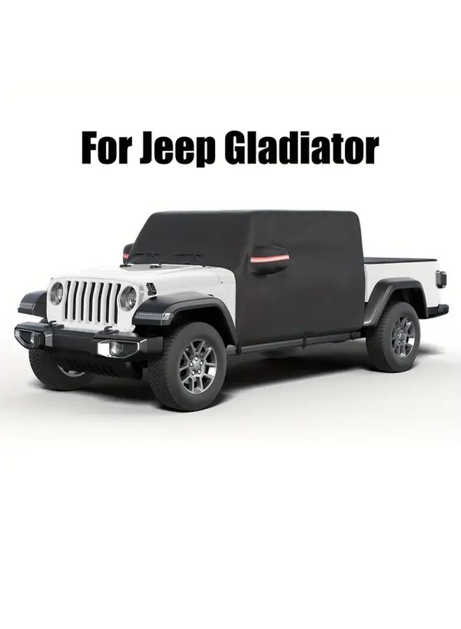 Car Cover For Jeep Gladiator 2020 2021 2022 2023 Waterproof All Weather Black Dustproof Rainproof Snowproof Windproof 4 Door Cab Cover - Image 1