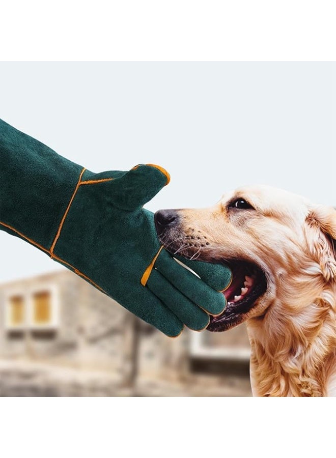 AIWANTO Cowhide Animal Handling Gloves – 1 Pair Bite & Scratch Resistant Safety Gloves for Dogs, Cats, Birds, Reptiles – Durable Mid-Forearm Pet Protection - Image 3