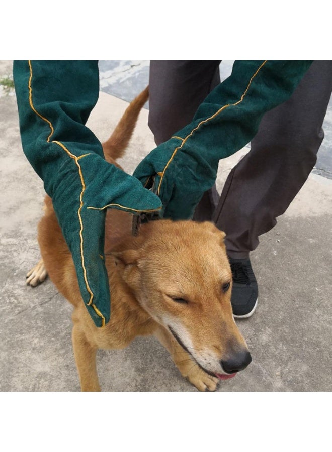 AIWANTO Cowhide Animal Handling Gloves – 1 Pair Bite & Scratch Resistant Safety Gloves for Dogs, Cats, Birds, Reptiles – Durable Mid-Forearm Pet Protection - Image 2