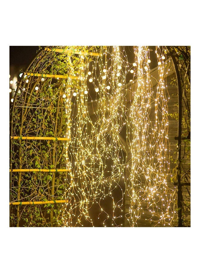 إسكدنيا شريط إضاءة يعمل على البطارية مزوّد بجهاز توقيت يعمل عن بعد و200 مصباح LED للزينة بتصميم خياليّ لشجرة  أبيض - Image 2