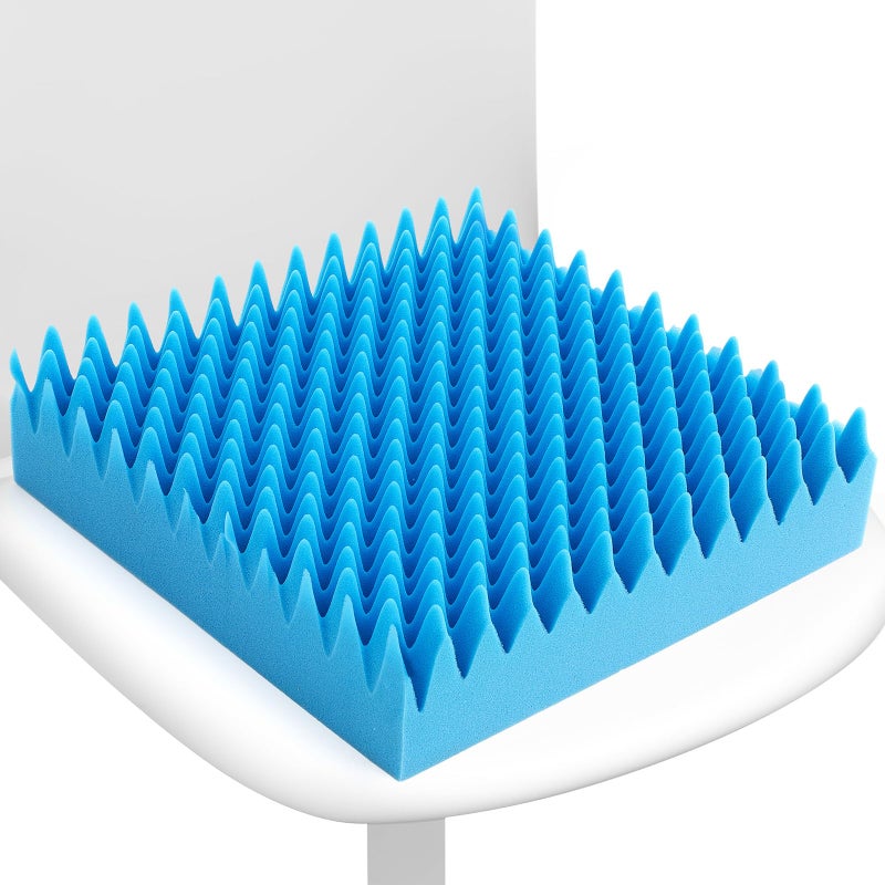 Geiserailie 1 Pcs Egg Foam Pad Eggs Chair Cushion to Relieve Back Foam Seat Cushion Chair Accessories Pad for Office Recliner Wheelchair Home Car 18 x 16 x 4 Inches EggShapedBlue - Image 2