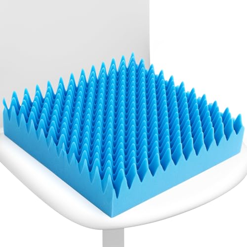 Geiserailie 1 Pcs Egg Foam Pad Eggs Chair Cushion to Relieve Back Foam Seat Cushion Chair Accessories Pad for Office Recliner Wheelchair Home Car 18 x 16 x 4 Inches EggShapedBlue - Image 1
