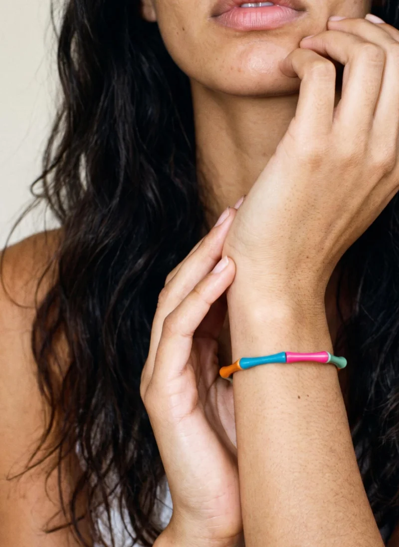 AMIE Dubai  Bamboo colorful bracelet brown/blue/green for Women | Best Price UAE