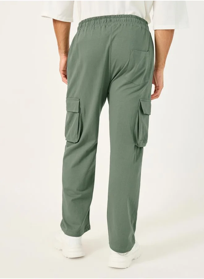 Styli Oversized Straight Leg Joggers with Cargo Pockets
