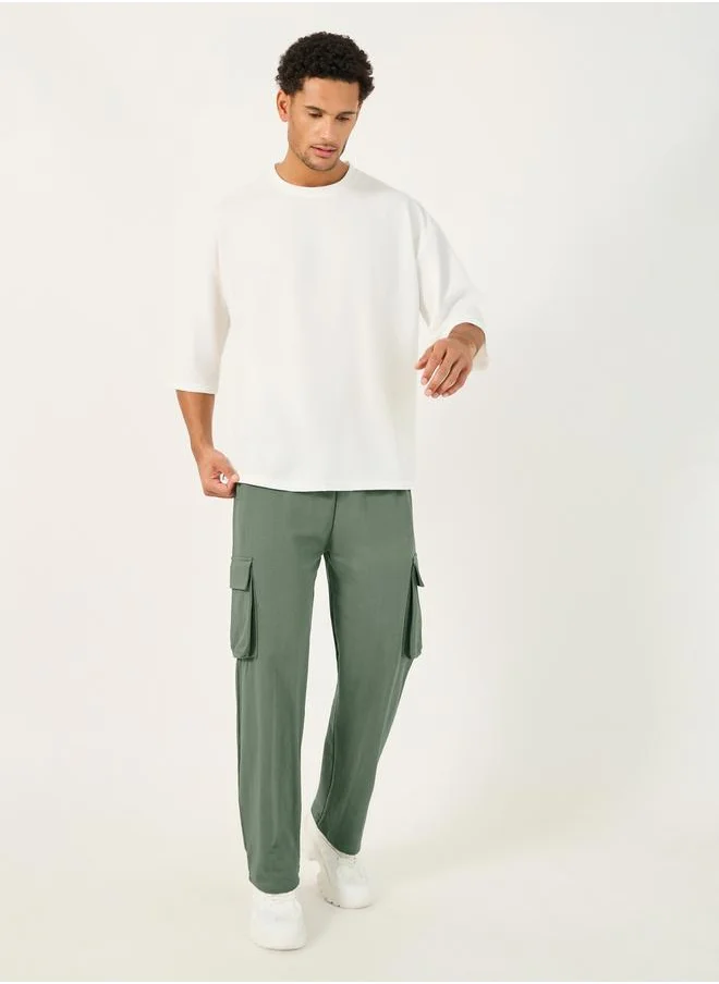 ستايلي Oversized Straight Leg Joggers with Cargo Pockets