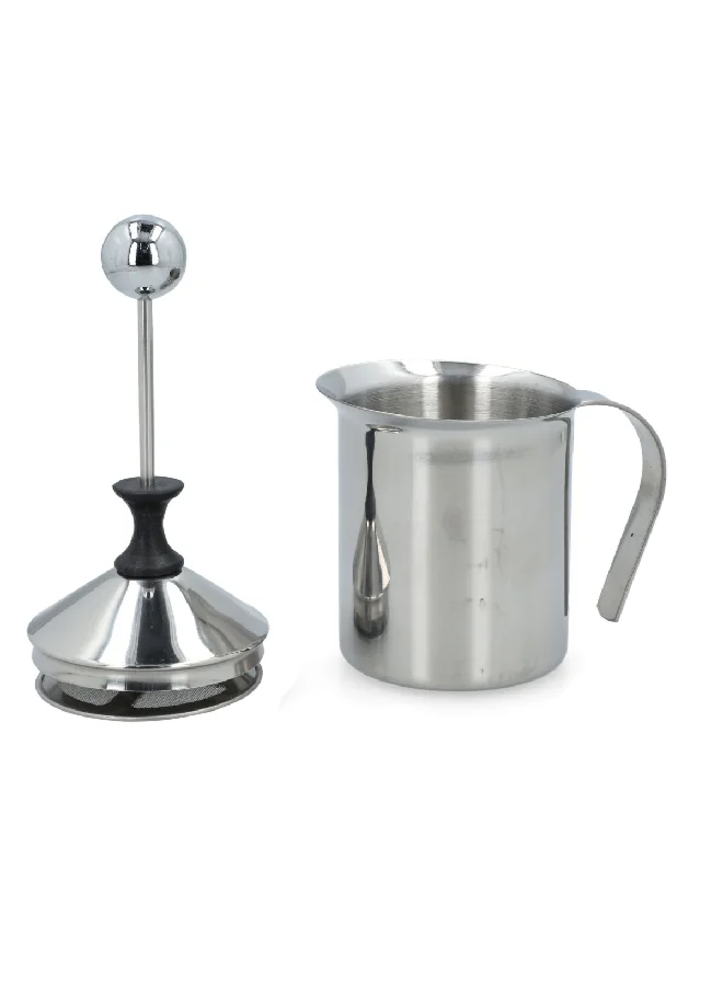 Bien Servi Lightweight Design Manual Milk Frother Silver 400 ml