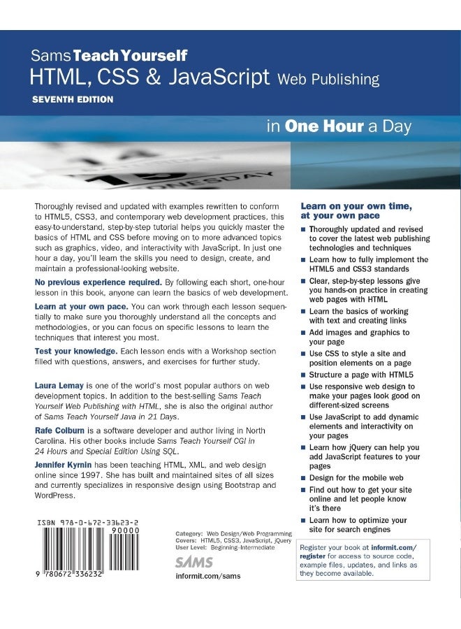 HTML, CSS & JavaScript Web Publishing in One Hour a Day, Sams Teach Yourself: Covering HTML5, CSS3, and jQuery - Image 2