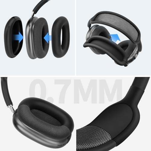 Yinke Smart Case for AirPods Max Headphones Supports Sleep Mode, with AirPods Max Silicone Earpad Cover/Ear Cups Cover and Headband Anti-Scratch Accessories, Hard Organizer Portable Carry Travel - Image 3