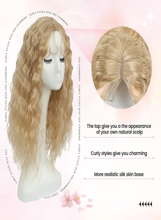 PANEWAY Curly Hair Toppers For Women with Thinning Hair Synthetic 6.5’’x6.5’’ Ladies Wiglets Full Coverage Blonde Topper Perfect for Daily, Holiday, Style - Image 2