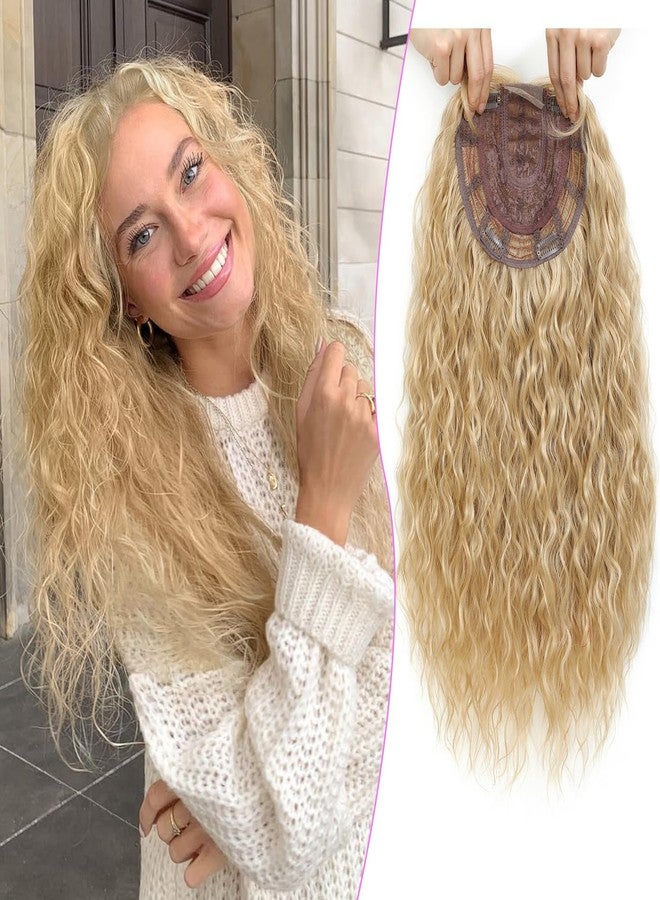 PANEWAY Curly Hair Toppers For Women with Thinning Hair Synthetic 6.5’’x6.5’’ Ladies Wiglets Full Coverage Blonde Topper Perfect for Daily, Holiday, Style - Image 1